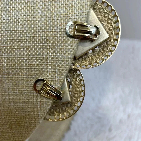 Vintage Statement Earrings / Shoe  Accents Gold Tone & Multicoloured - Picture 5 of 8